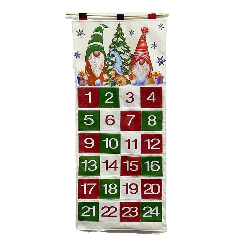 Vianočný adventný kalendár s 24 vreckami adventný kalendár 24 dní odpočítavanie Vianoce pre deti vianočné stromčeky 270f