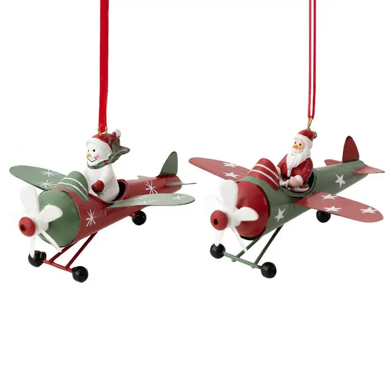 Vianočný stromček Ozdobenie retro železa Santa/Snowman v letúne