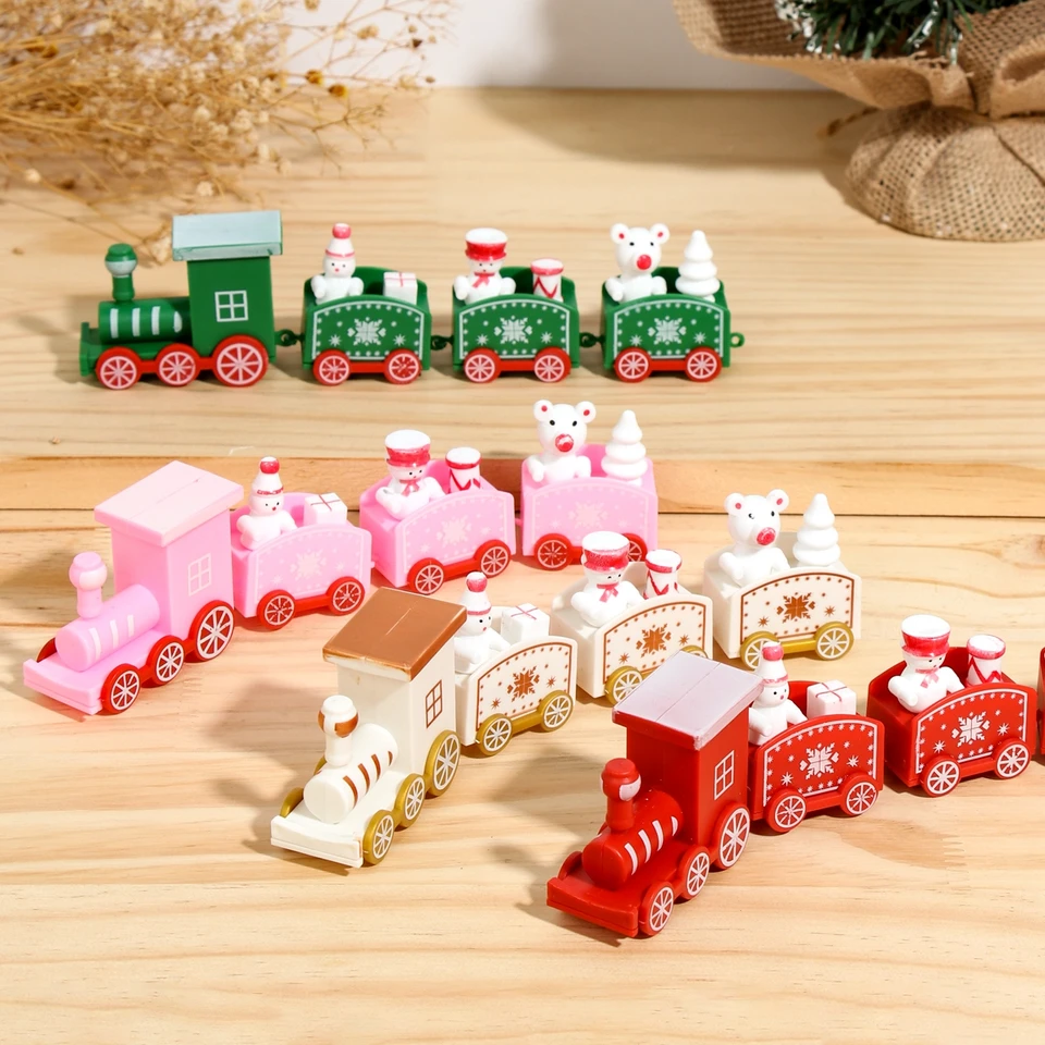 Vianočný vlak vianočné dekorácie pre domáci drevený/plastový vlak Vianočné ozdoby Vianočné darčeky Noel Natal Navidad Nový rok