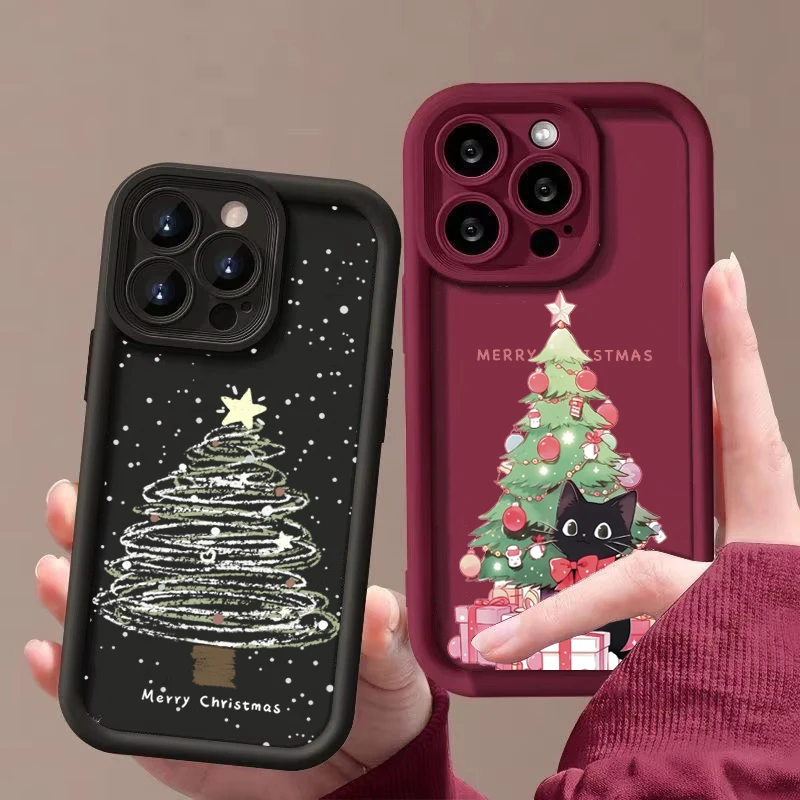 Vianočný vzor TPU Puzdro pre iPhone 16 15 14 13 12 11 Pro Max xs x xr 7 8 Plus SE 2022