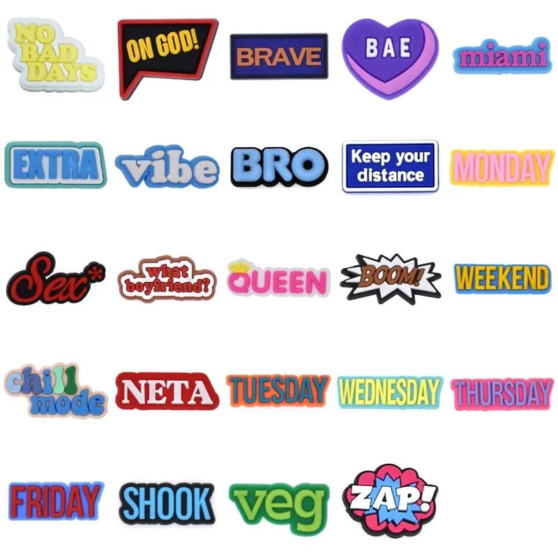 Vibe brácho veg zapy kúzla topánok pre crocs doplnky Zloží Piny Pins Men Odznaky Detské džínsy dekorácie Buckle topánky doplnky