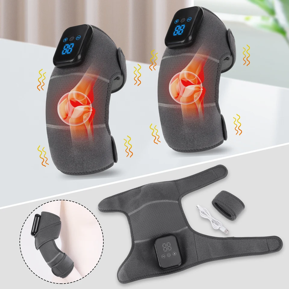 Vibrácia zahrievaná masážna masážna kolena Massager 3 nastaviteľný režim ramenná ortéza Vyhrievaná podložka kolena Najlepší darček pre upokojujúcu masáž