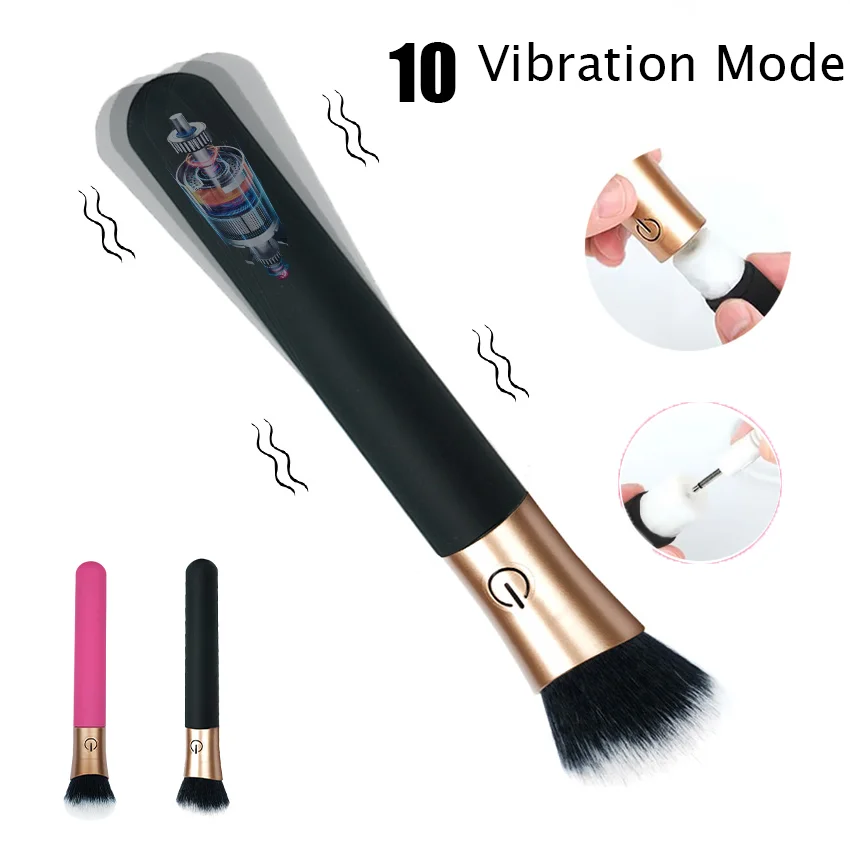 Vibrátor kefy na make-up pre ženy pre ženy Dildo 10-frekvencia AV Masager MAGER MAGER WAND Stimulácia klitoris stimulácie pohlavných hračiek pre dospelé výrobky 18