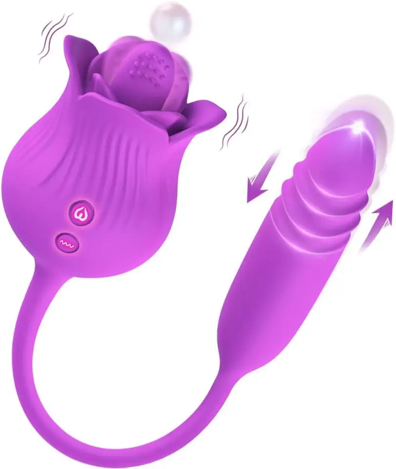 Vibrátorové sexuálne hračky, stimulátor klitorálnej bradavky 4in1 so 7 jazykovým lízaním, 3 ťahanie, 10 vibračných režimov, hra pre sexuálne hračky pre dospelých