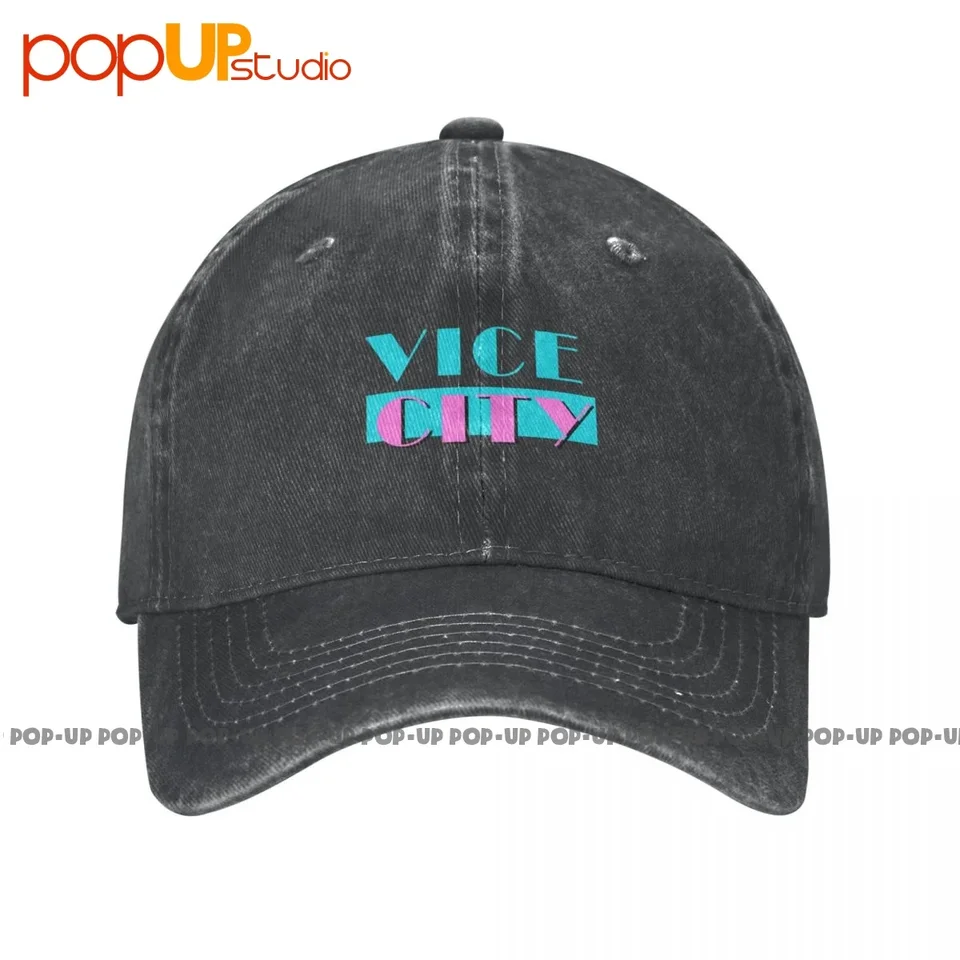 Vice City Miami Florida Turistka Miami Vice Washed Denim Baseball Cap Trucker Hats Design Headar