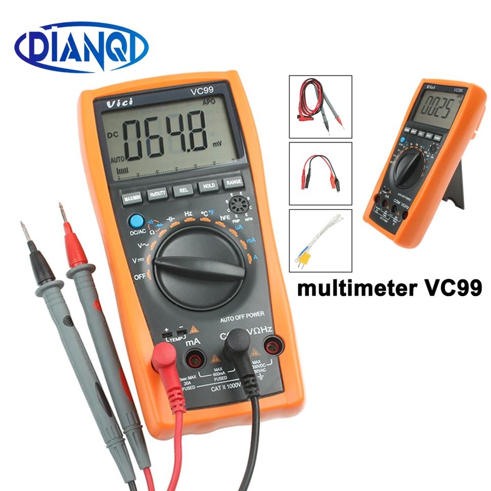 Vichy Original VC99 3 6/7 17B+ Automatický rozsah digitálny multimeter 1000V 20A DC DC AC napätie prúdu prúdu kapacita