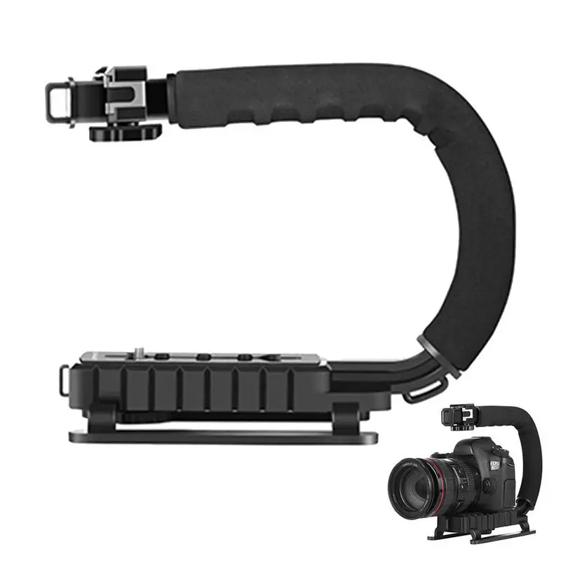 Video-akcia vreckový stabilizátor fotoaparátu fotoaparátu videa stabilizátor stabilizácie rukoväte rukoväte s priľnavosťou kamery Cold-Shoe