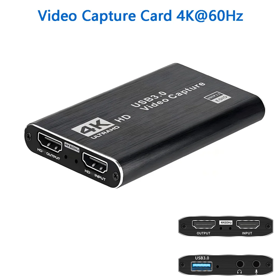 Video Capture Card 4K@60 Hz s slučkou pre prenosný počítač PC Xbox Gaming Gaming Live Streaming Meeting USB 3.0 HD Recorder
