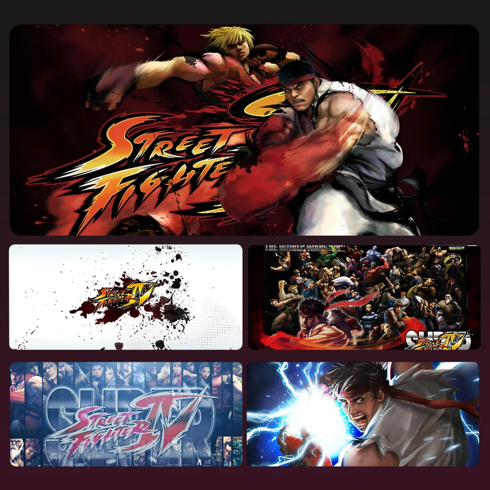 Video-hra S-street Fighter MousePad Mouse Desk Desk Mat s podložkami Gaming Accessories Prime Gaming XXL Klávesová podložka