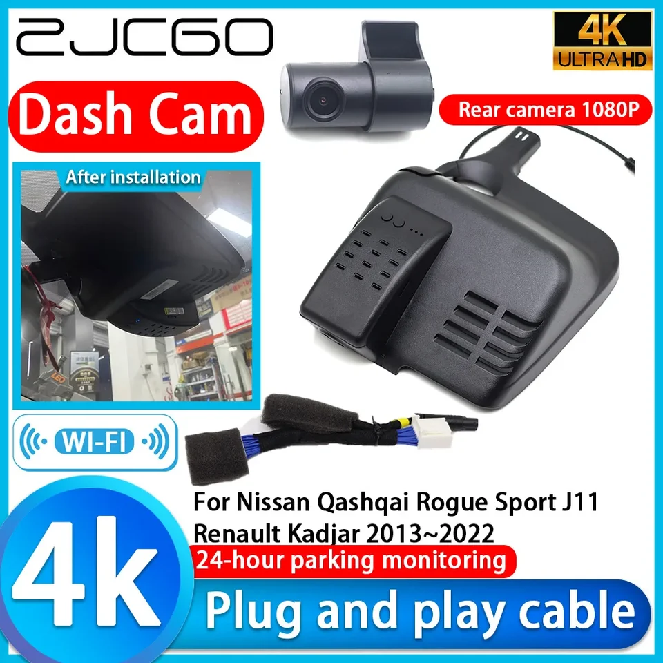 Video rekordér 4K UHD Plug and Play Car DVR Dash Cam pre Nissan Qashqai Rogue Sport J11 Renault Kadjar 2013 ~ 2022