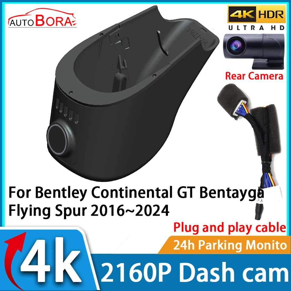 Video rekordér Nočné videnie Uhd 4K 2160p Dash Camer Camera pre Bentley Continental GT Bentayga Flying Spur 2016 ~ 2024