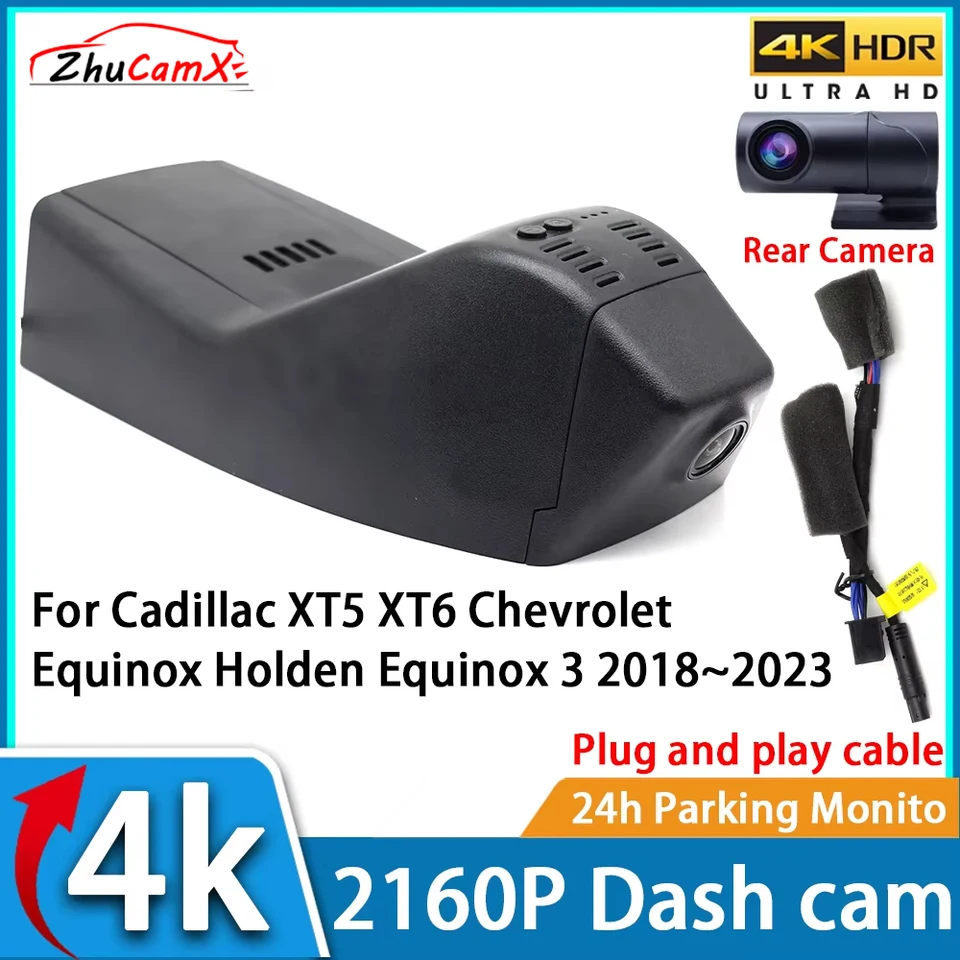 Video rekordéra nočného videnia Uhd 4K 2160p DVR Dash Cam pre Cadillac XT5 XT6 Chevrolet Equinox Holden Equinox 3 2018 ~ 2023