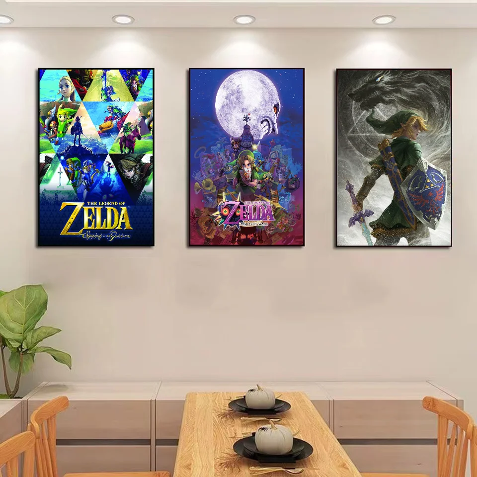 Videohra L-Legend of Z-Zelda Self-Art Art Plagát Whitepaper Výtlačky plagátov umelecké dielo estetické umenie nástenné maľba nástennej maľby