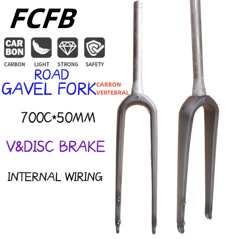 Vidlička s uhlíkom Gravel All Wharb Fiber Road Front Front Rýchle uvoľnenie Ultralight Gravel 700c Bike Fork 27.5er
