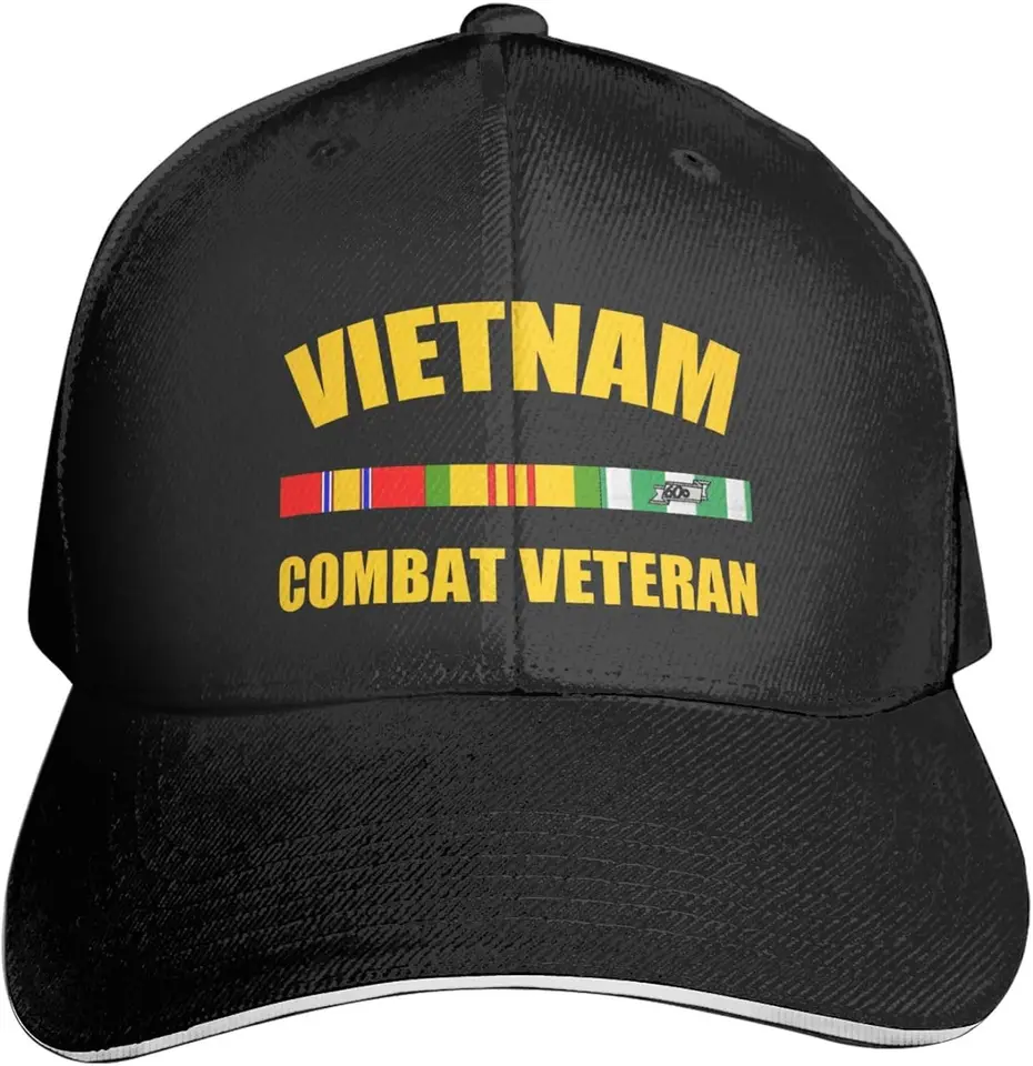 Vietnam-komhat-veterán Premium nastaviteľný baseballový čiapka pre mužov a ženy-vonkajšie športy, ochrana pred slnkom čierna