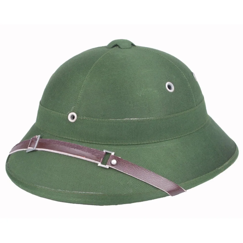 Vietnam vojnová armáda Hat NVA Vietcong VC Pith Helmet Prieskumník Cap Green