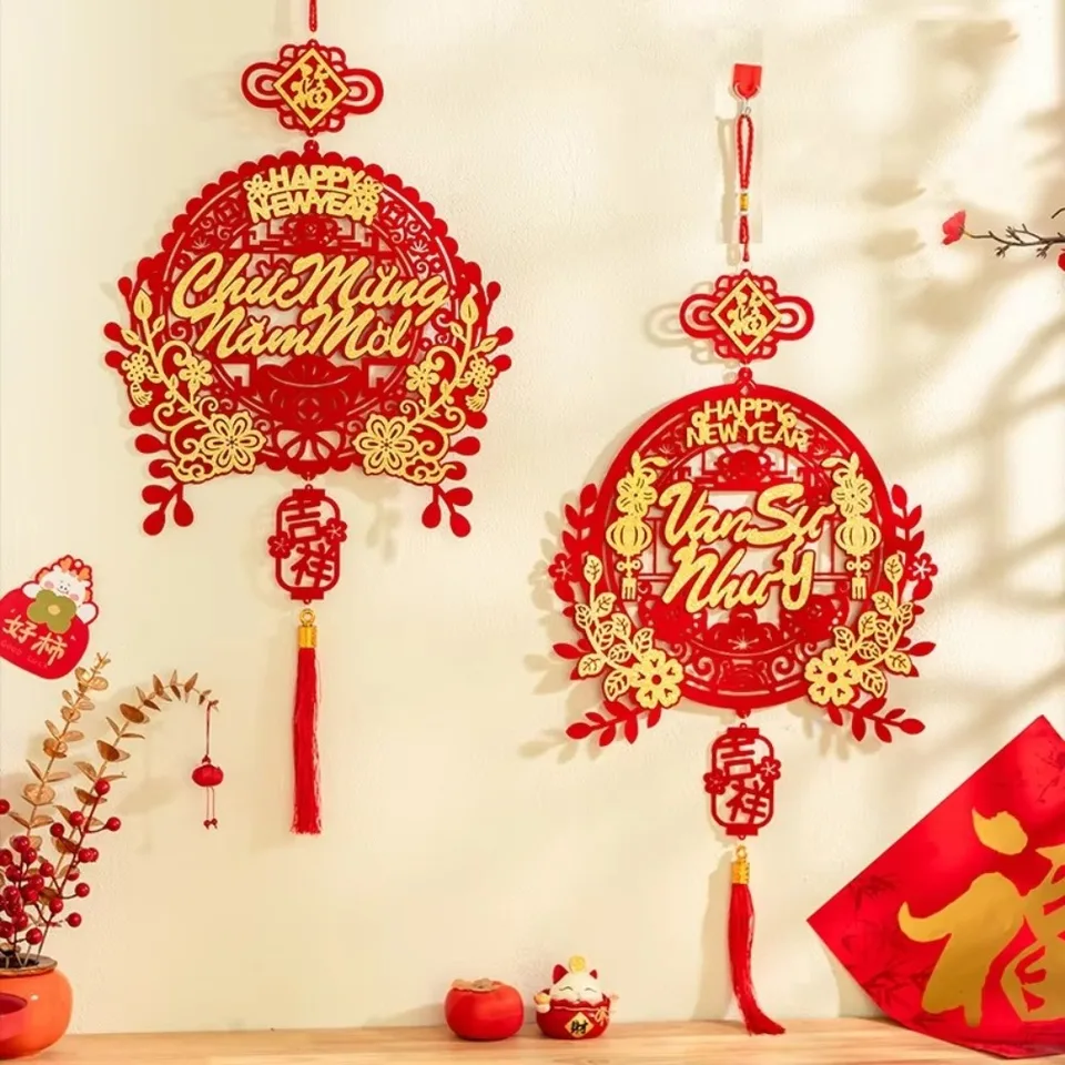 Vietnamský jarný festival Závesný ozdoba na stenu strapce stena Wall Window Dvere zavesenie dekorácie okenné dvere Nový rok prívesok Nový rok