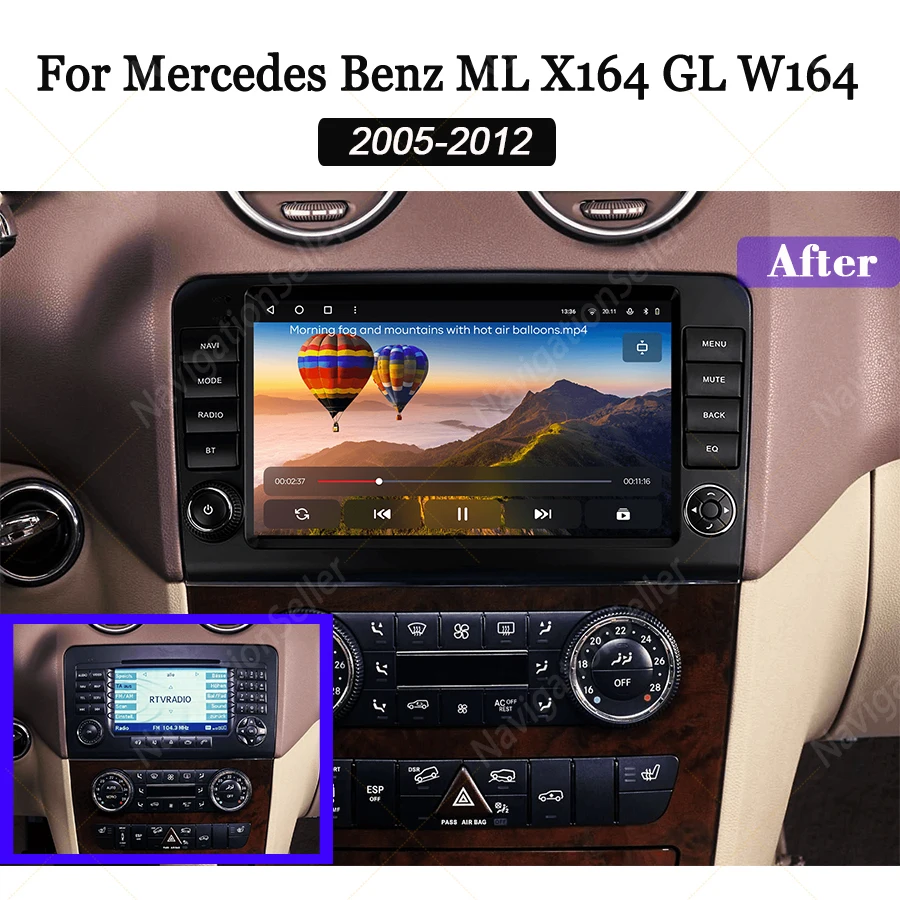 Vigohi Autoradio pre Mercedes ML W164 ML320 ML350 GL X164 Android Car Radio Radio Stereo Multimedia Navigation Touch Screen Auto Audio Auto Audio