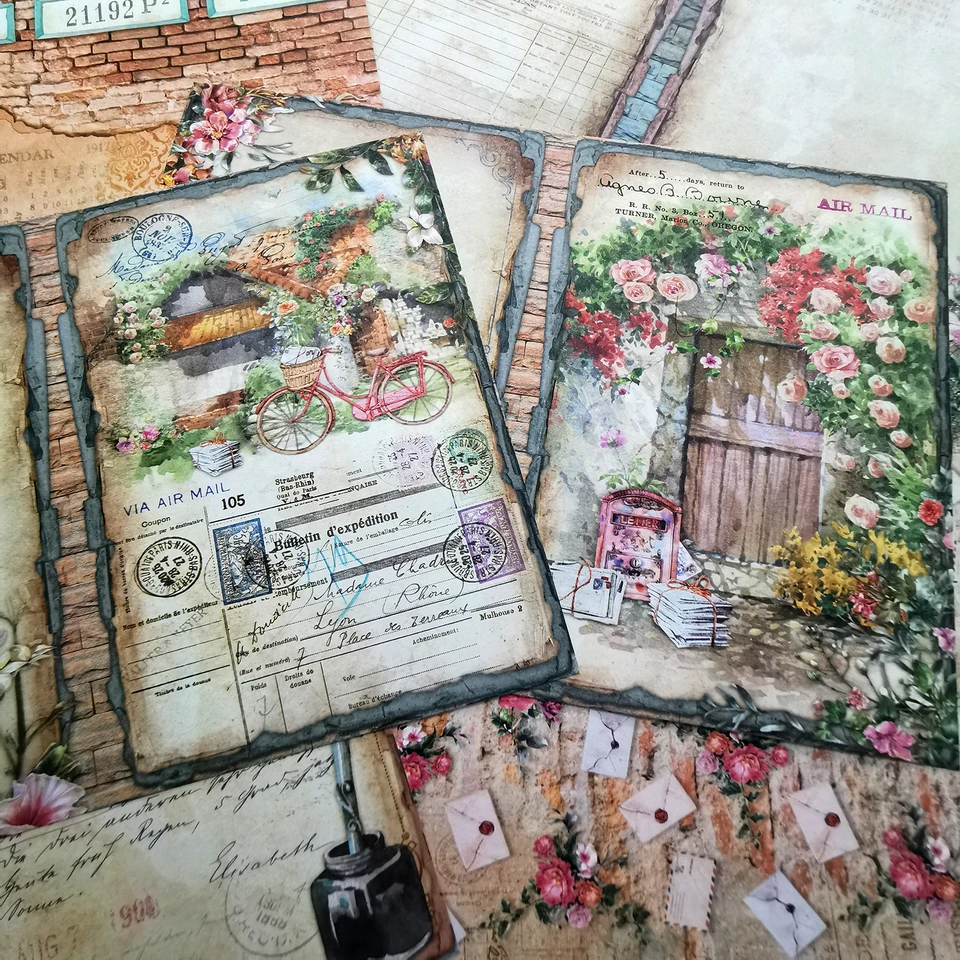 Viguscraft 16Sheets A5 Veľkosť jazdiť na scenérii v rohu Junk Diak Magazine Scrapbooking