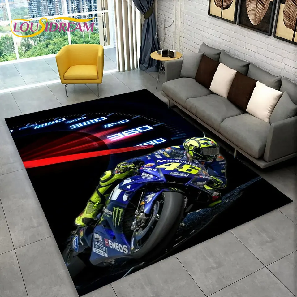 Vikama 3D motocykel Racing Carpet Family obývacia izba Spálňa dekorácie dvere roho
