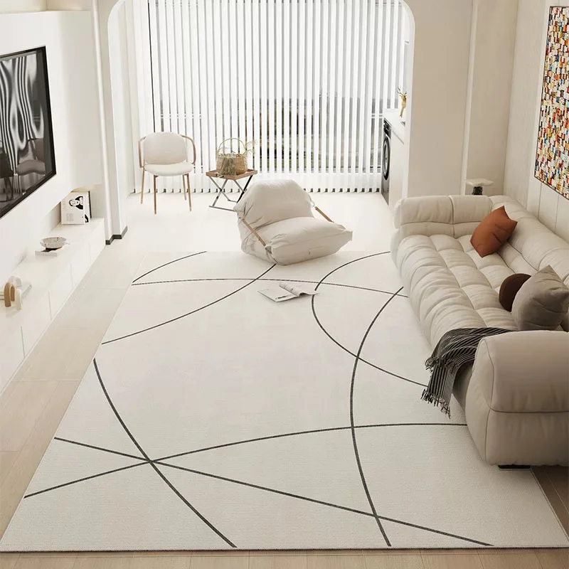 Vikama Cream Style Obývacia izba, koberec pre domácnosť, bez praby, podlahová podlaha spálne, moderná, jednoduchá, luxusná, pohovka