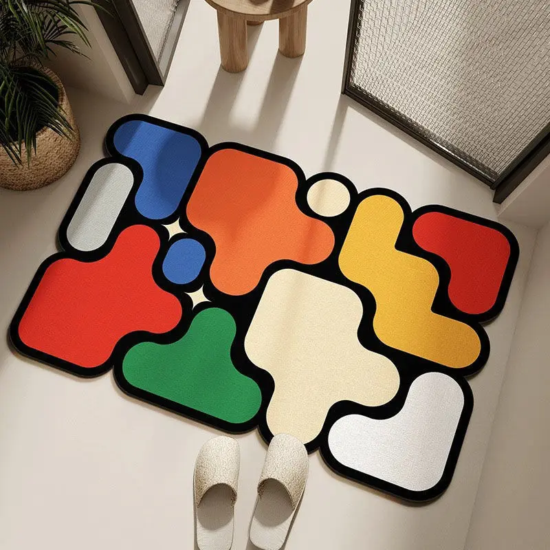 Vikama Creative Jigsaw Design Kúpeľňa veranda Absorbujúca nekĺzanie, rýchle suché podlahové podlahy Diatom bahenné nečistoty odolné v domácnosti