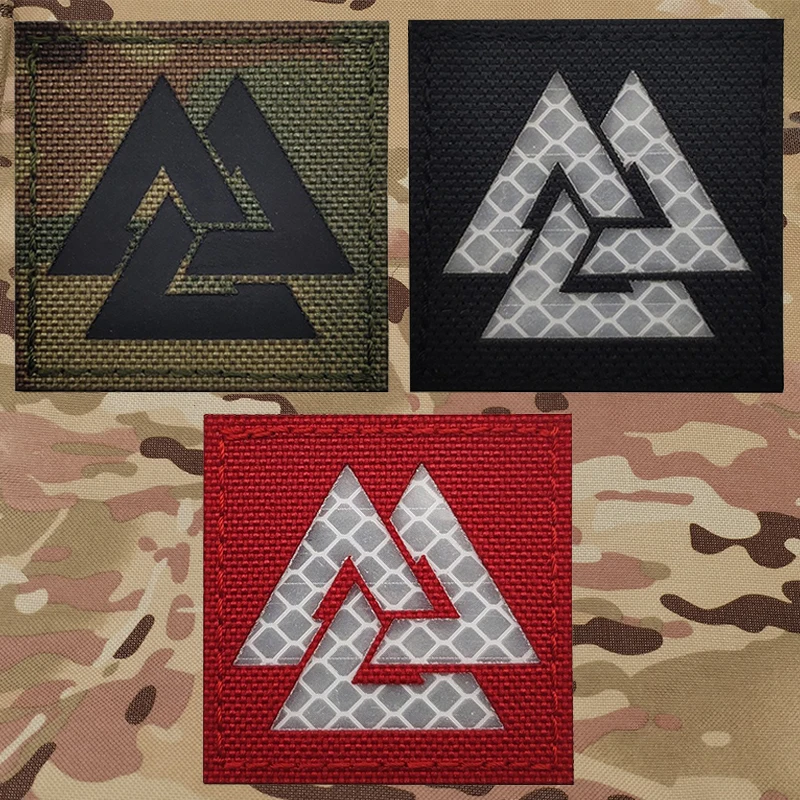 Viking reflexný symbol emblem Symbol kapitola Raven Odin Symbol Patches nálepky na oblečenie s háčikom a slučkou