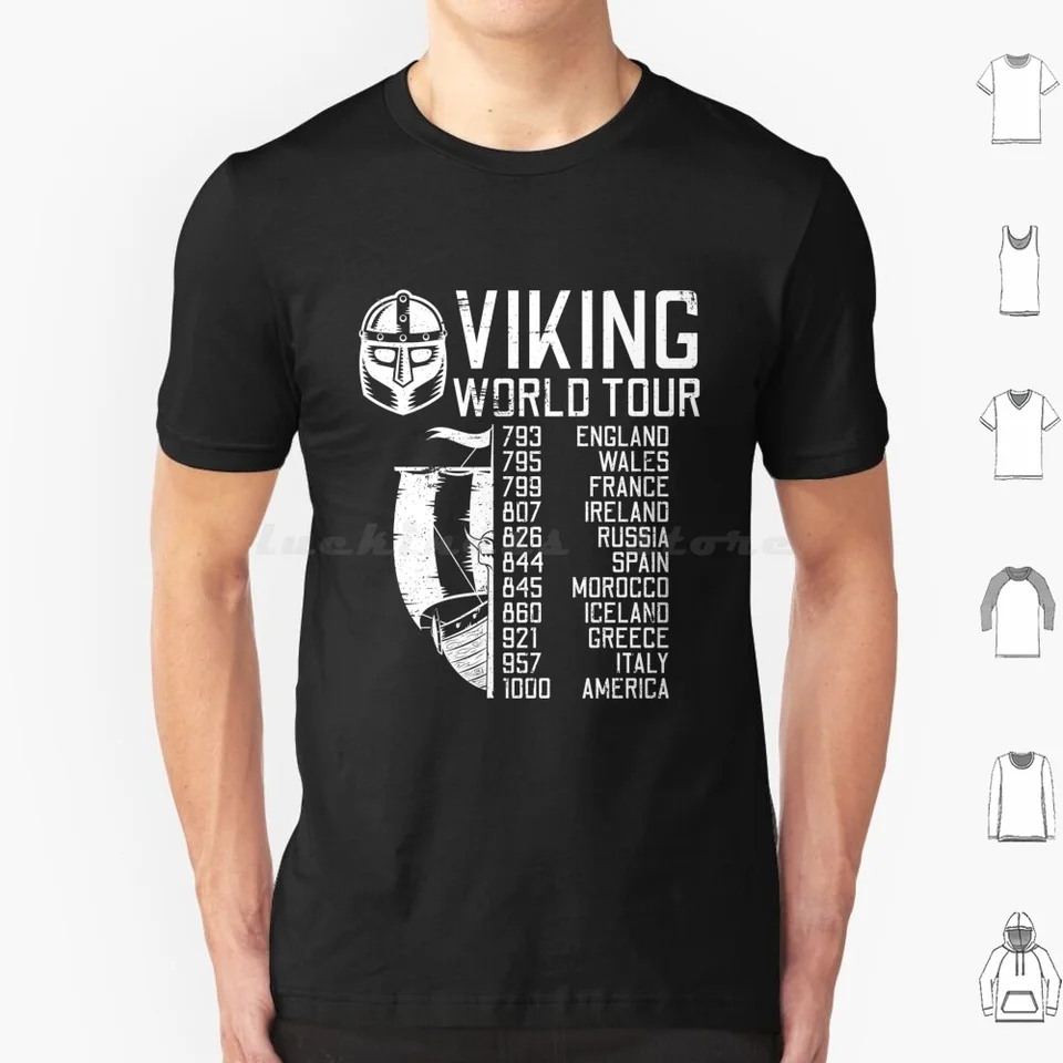 Viking World Tour Walhalla Raid Odin T košeľa veľká veľkosť 100% bavlna Walhalla Nordic Mytology Odin Valkyrie Asgard Freyja