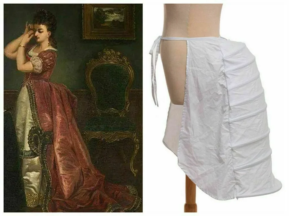 Viktoriánske ženy biely chrbát Rocsle Rococo Dickens Dress Dress Painner Crinoline Hoop