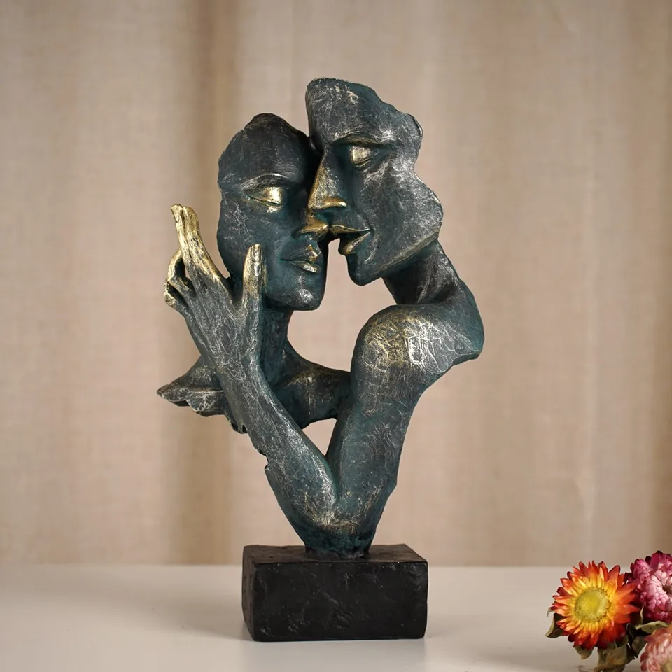 Vilead Abstrakt retro pár socha objatia Lovers socha Romantické figúrky domáce dekorácie Doplnky Obývacia izba Office Object