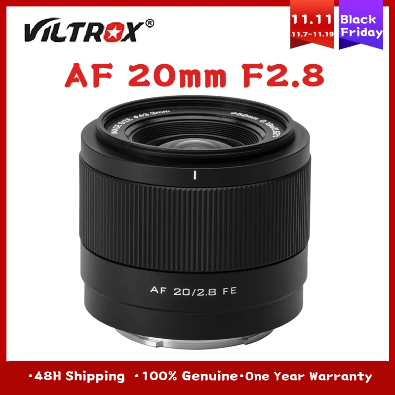 Viltrox 20 mm F2,8 Objektív fotoaparátu s plným rámom Ultra širokouhlý objektív automatického zaostrenia pre kameru Sony E Nikon Z Mount Camera
