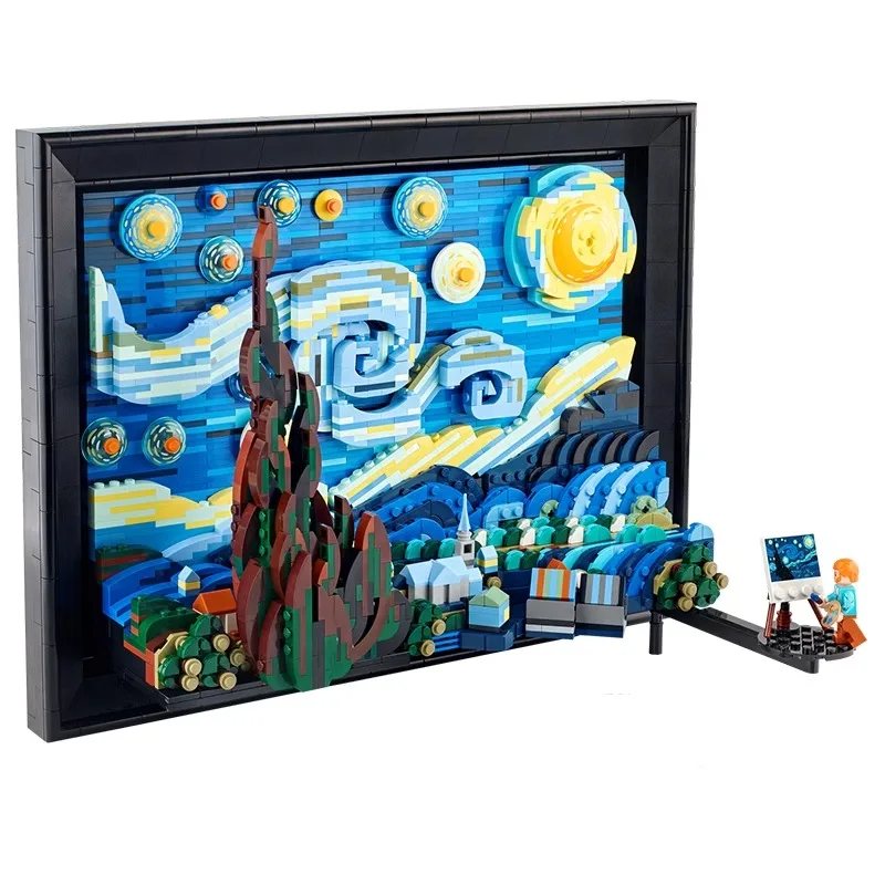 Vincent Van Gogh Star a Moon Jigsaw Star Olej olejomaľby Rám pre dospelých pre mužov a ženy hračky pre hračky