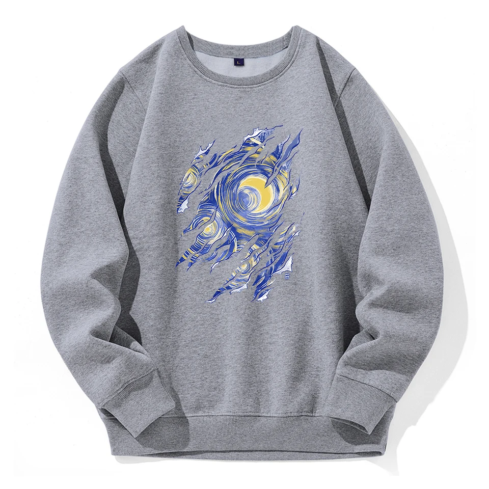 Vincent Van Gogh Starry Night Pianting Pinting Pánske s kapucňou všetky zápasy streetwear fleece Warm Loose Loose Hoodie Basic All Match Hoody