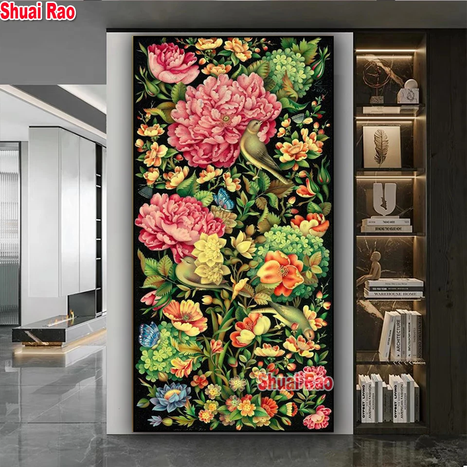 Vincent William Morris Abstrakt strom DIY Diamond Painting Floral Birds Full Square Round Diamond Mosaic Art Modern Wall Picture