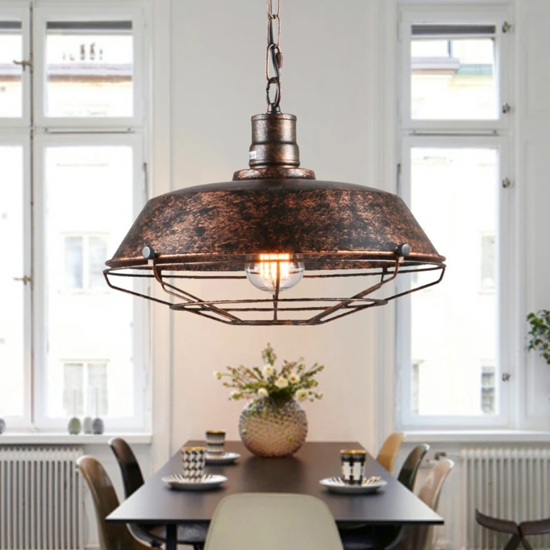 Vinobranie vintage prívesok lampa Light Light Industrial Retro železné zavesené stropné žiarovky E27 luster pre salón reštauráciu bar Kitche