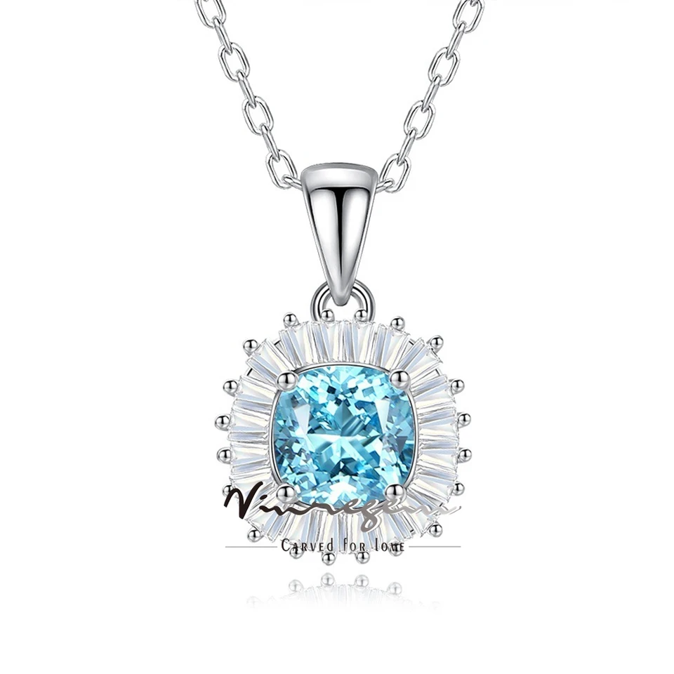 Vinregem 6 mm rozdrvený ľad rezaný citrín smaragd akvarál s vysokým obsahom uhlíkových diamantových drahokamov prívesok 925 Sterling strieborné šperky