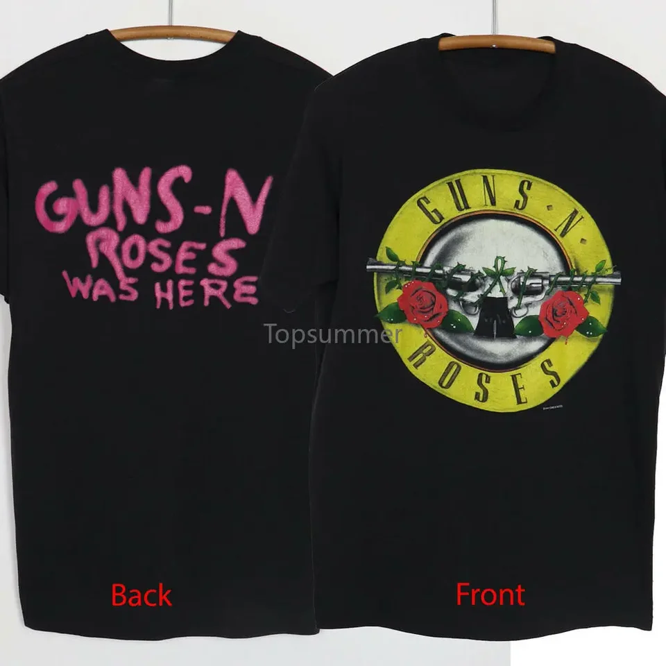 Vintage 1987 Guns N Roses bol tu turné koncertné rockové skupiny Heavy Metal Tričko