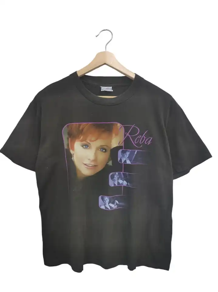 Vintage 1999 Reba McEntire Tour Concert Trithine Portrét obojstranná veľká vidiecka speváčka Reba Top Hits 90. roky reba promo tričko