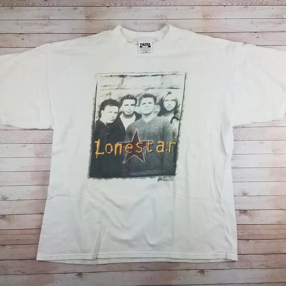 Vintage 2000. rokov Y2K Lonestar Lonely Grill Tour 2000 Country Music Tultex White Band Tee tričko Veľkosť xl veľký v slušnom stave