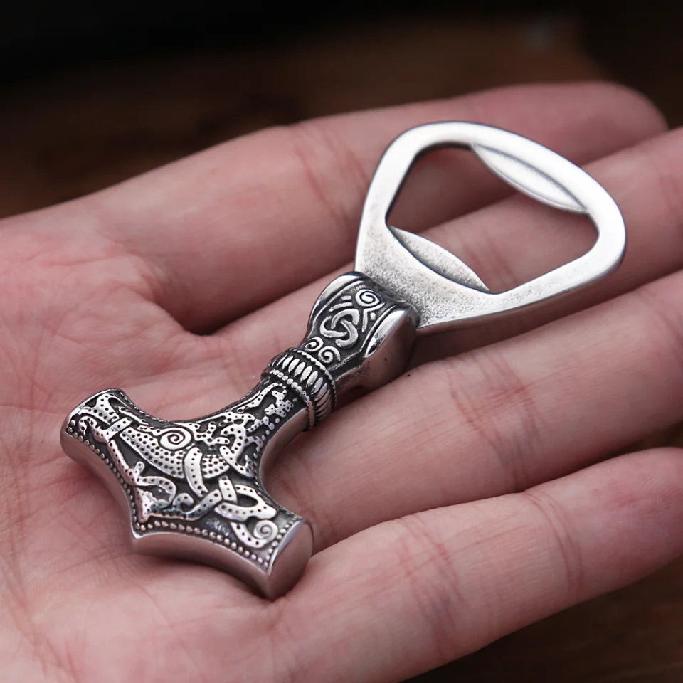 Vintage 316L z nehrdzavejúcej ocele Thor's Hammer Bottle Otvárač punk Škandinávskej vývrtky Viking módne náradie darčeky dropshipping