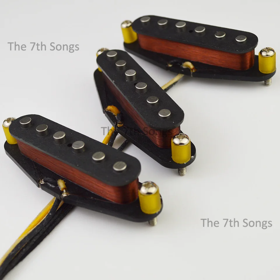 Vintage '57/'62 Ručne vyrobený 5.6k Alnico 5 Elektrická gitara SSS Single Coil Plain ENAMEL DREJOVÉ PIMEP Vlákno Coil