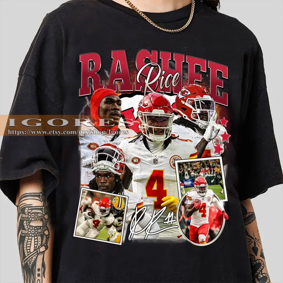 Vintage 90. roky grafický štýl Rashee Rice Tričko Rashee Rice Rice Vintage Sport Sport Tee Retro American Football Bootleg G G