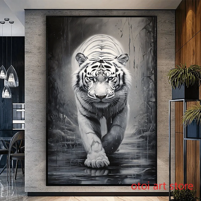 vintage abstraktné chôdza tiger tigr tiger tiger umenia plagát maľba nástenná tlač pre obývaciu izbu domov dekor cuadro