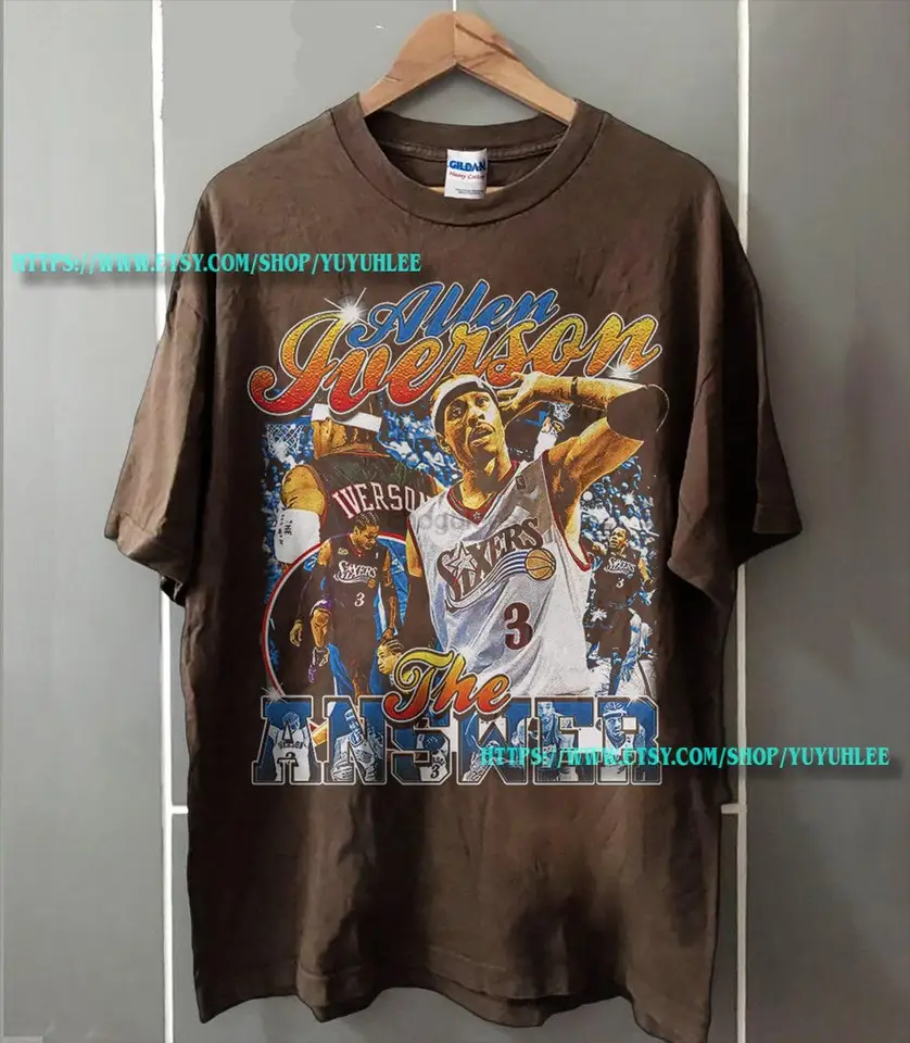Vintage Allen Iverson Tričko Odpoveď Sport TEE Basketball Player Vintage 90. roky Graphic Tee