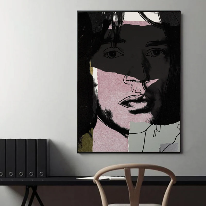 Vintage Andy Warhol plagát maľba maľba Mick Jagger Portrét Plagáty a výtlačky obývacej izby Domáca dekorácia nástenná maľba