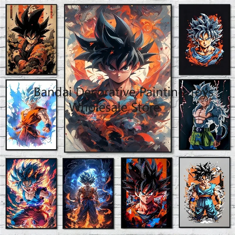 Vintage anime Periférny drak loptu HD plagát plátno tlač goku vegeta maľba nástenné umenie Picture Domáce dekorácie pozadie darčeky