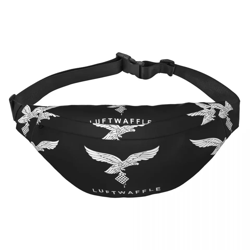 Vintage biely luftwaffe fanny balenie cyklistický kemping nemecké vzdušné sily Nemecko Francúzsko Sling Crossbody Waist Bag Money Peniaze