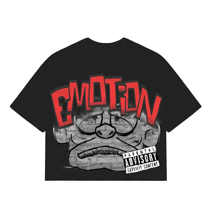Vintage Cartoon Monster Print 100% bavlnené tričko Muži Y2K Summer Krátke rukávy Nadmerná nadmerná tričko Streetwear Dámske vrcholy