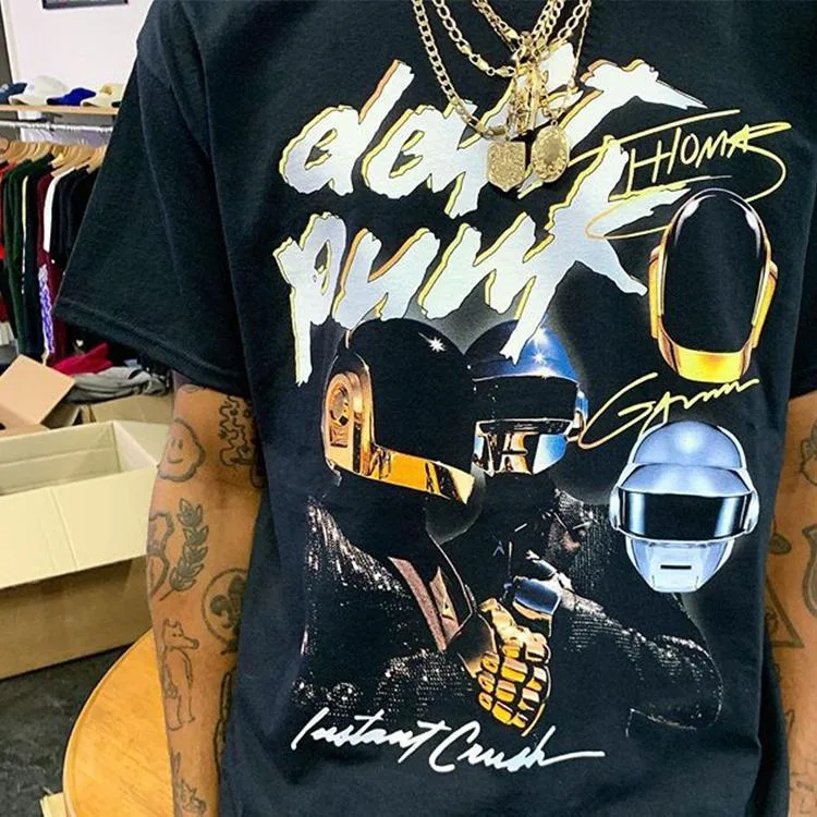 Vintage Daft Punk Darček pre fanúšikov unisex krátke rukávy