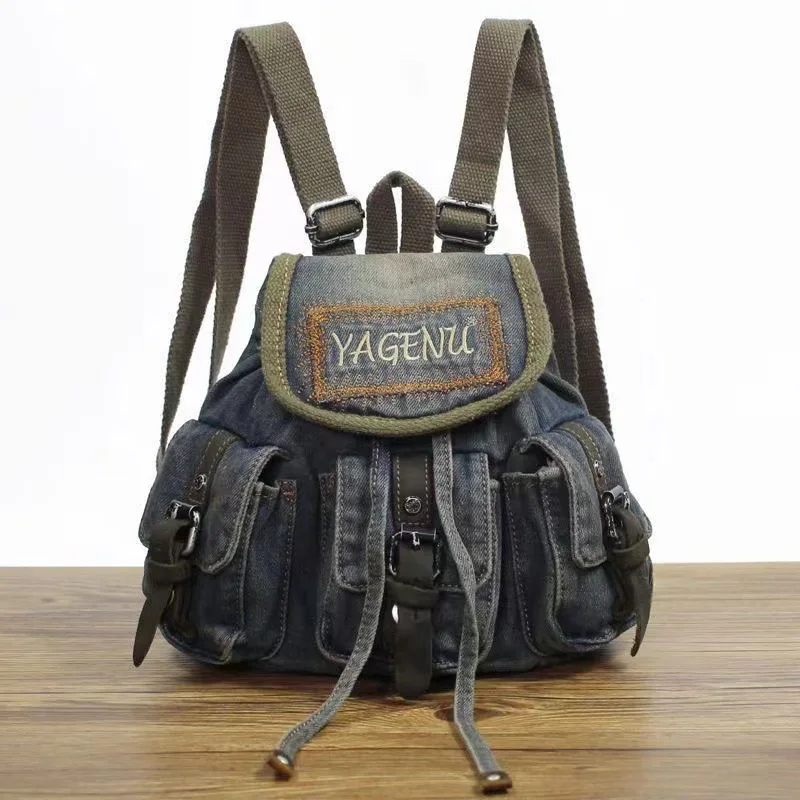 Vintage denim batoh ženy retro list výšivky príležitostné školské tašky batohy ženské harajuku y2k Mochila estetické Bolsa 가방